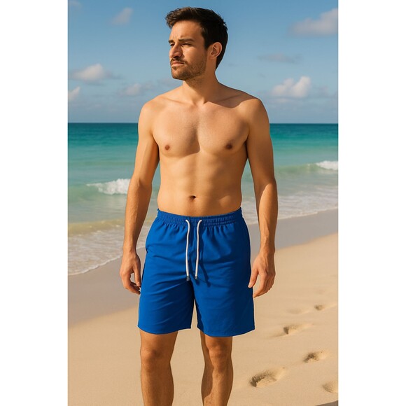 Trunks Surf & Swim Co Mens Sz Small Swimsuit Blue Drawstring Swim Shorts Cruise - Picture 1 of 12